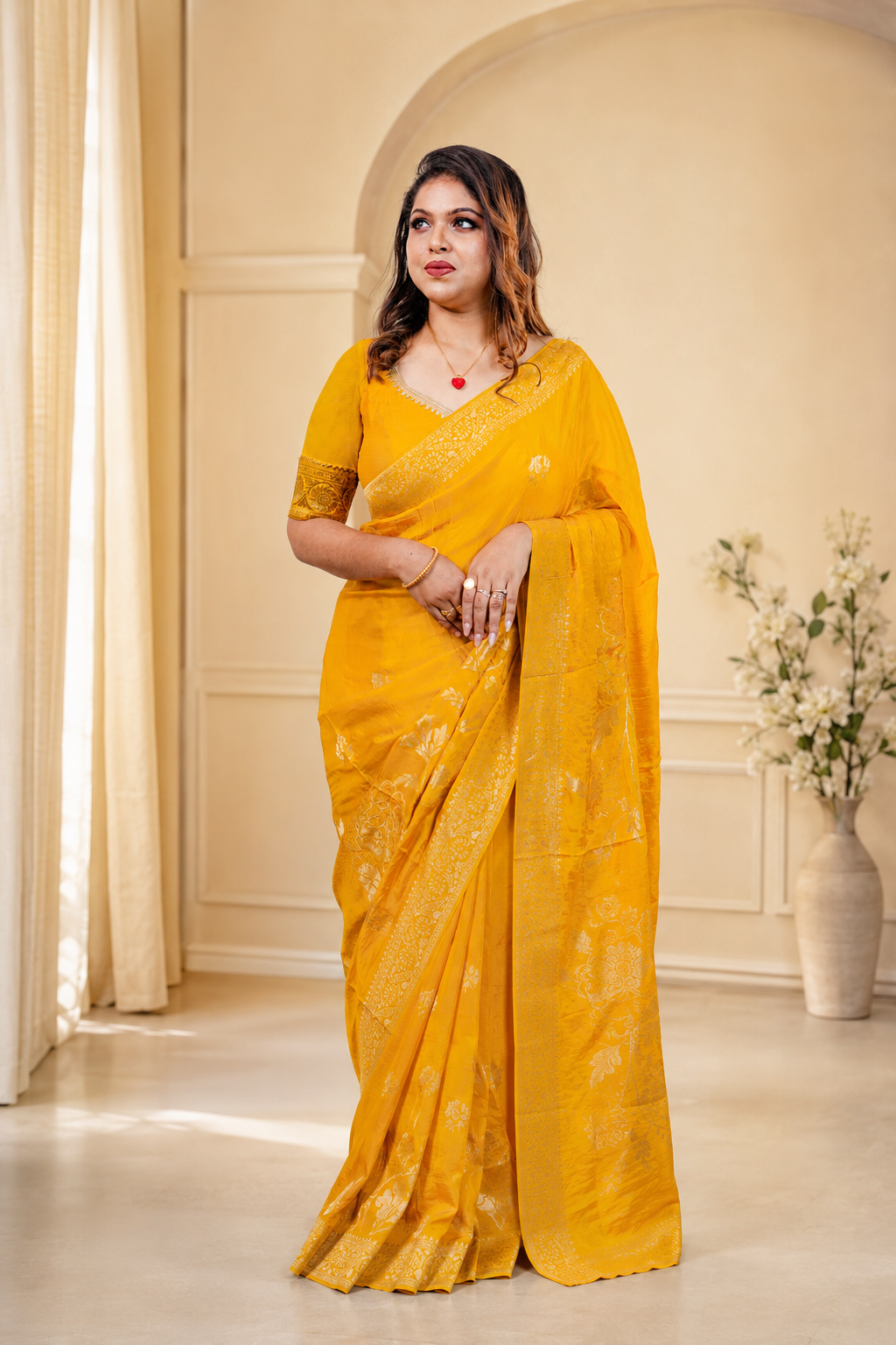 PURE CRAPE SILK (GOLDEN YELLOW)