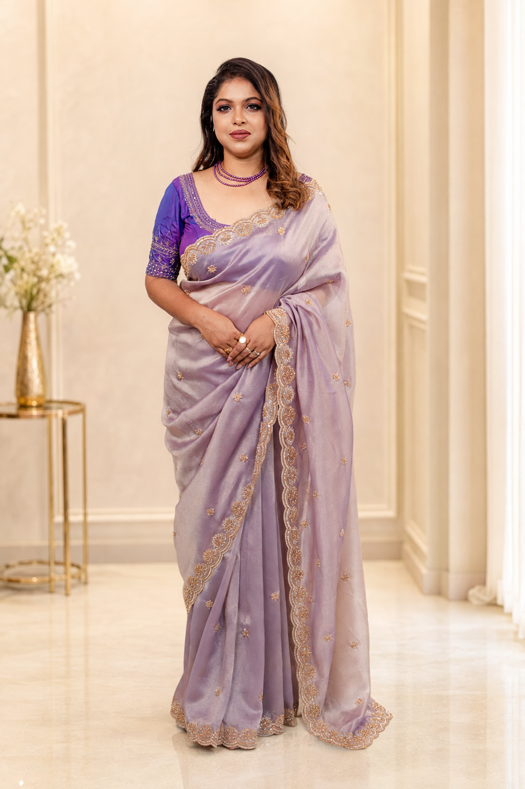 LAVENDER TISSUE SAREE